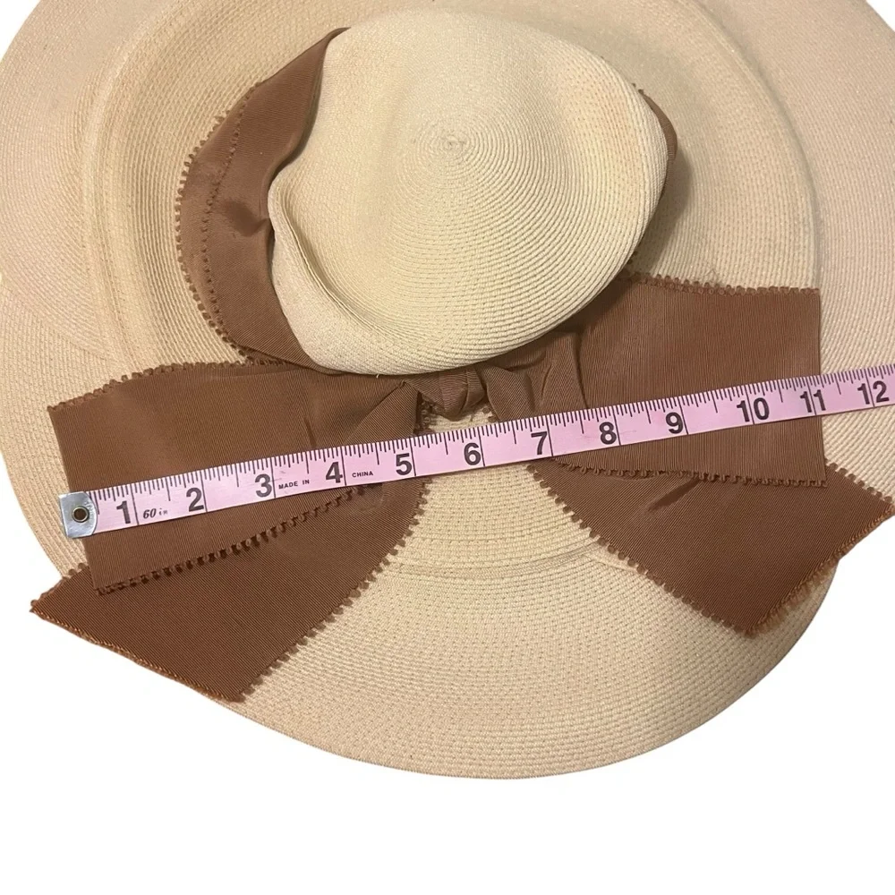 Vintage Stix, Baer & Fuller French Room Wide Brim Raffia Straw Hat - Picture 5 of 8
